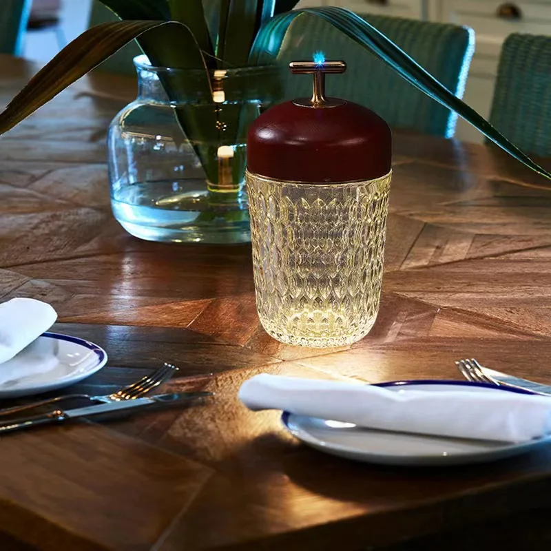 2025 Touch Switch Cone Light Crystal Lamp Bedside Nightlight Home Decoration Portable Kettle Light Intelligent Nightlight