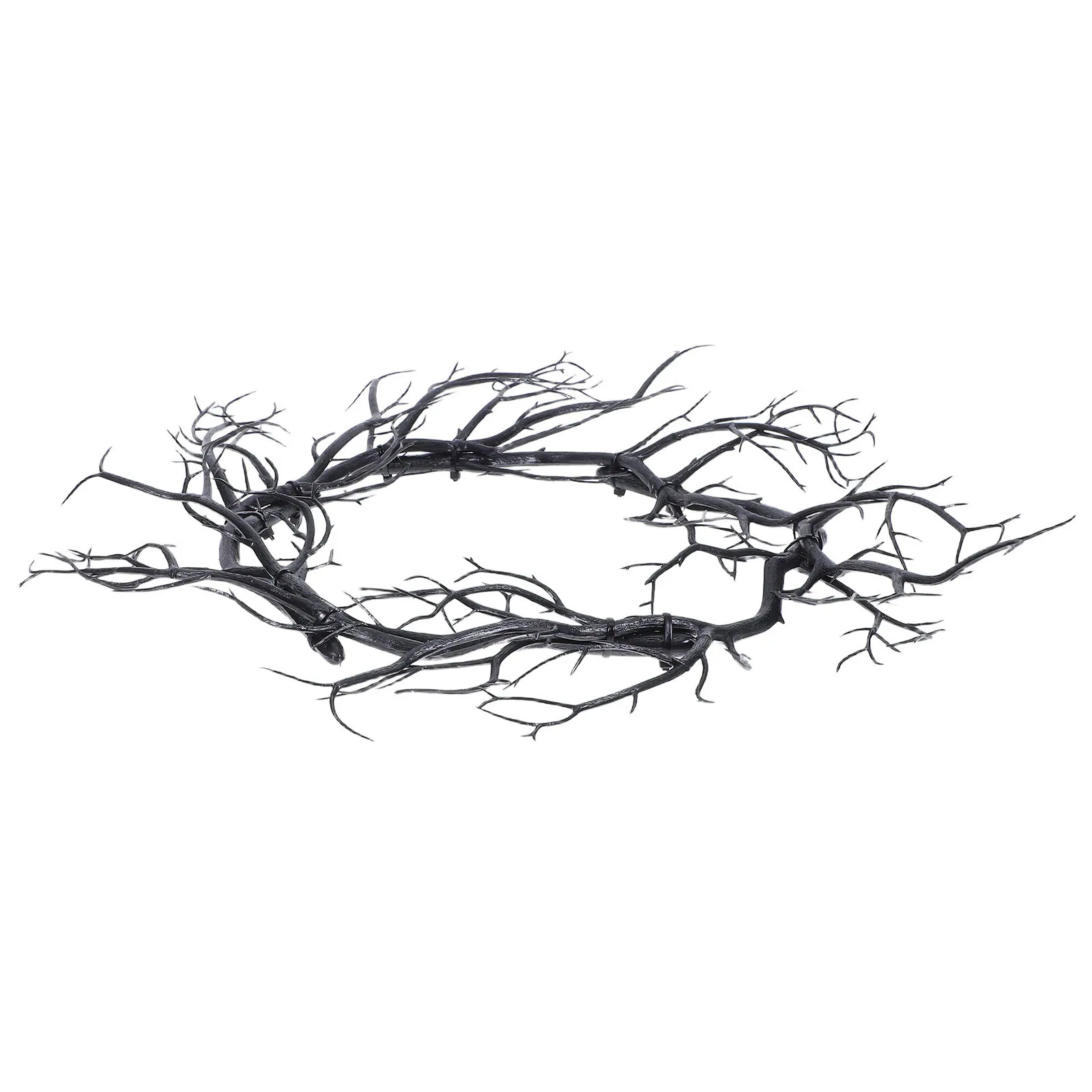 

Luxshiny Black Twig Wreath Unique Halloween Door Decor Handmade Indoor Outdoor Party Decoration for Celebrations