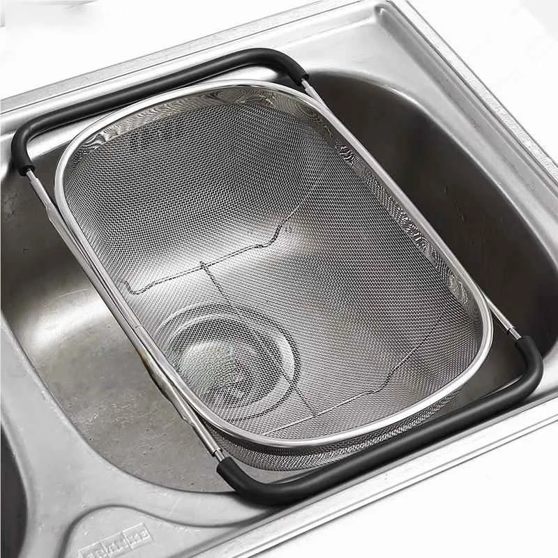 

Retractable Stainl Steel Kitchen Sink Drain Basket Vegetable Waing Basin Di Draining Ra Home Use Storage elf
