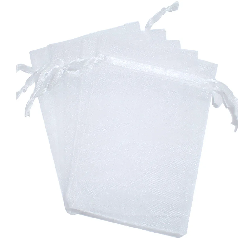 50pcs Drawstring Organza Bags 17x23 20x30 25x35 30x40 35x50cm Multicolor Jewelry Packaging Bag Wedding Christmas Gift