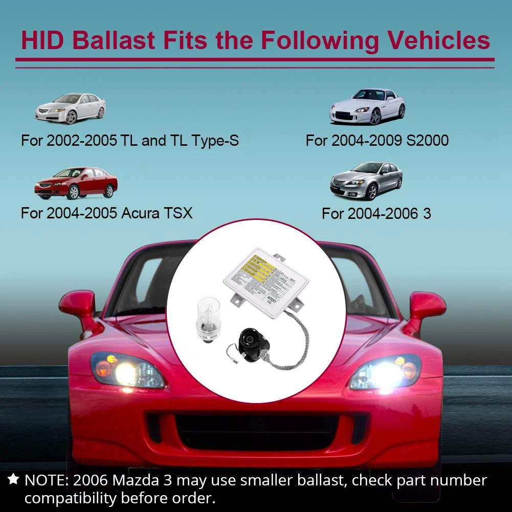 

Classy-W3T10471 X6T02991 33119-S0K-A10 Xenon HID Headlight Ballast With Igniter And D2S Bulb For Acura TL TSX Honda S2000 Accord