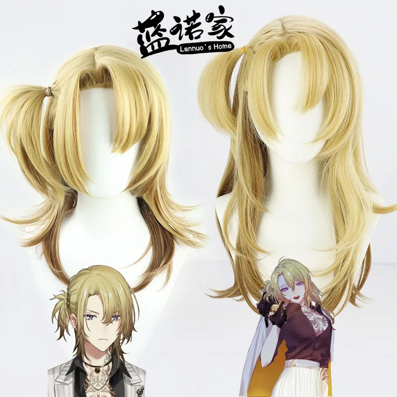 Virtual YouTube Vtuber Luca Kaneshiro Cosplay Wig Halloween Carnival Party Props Synthetic Hair Heat Resistant Fiber + Wig Cap