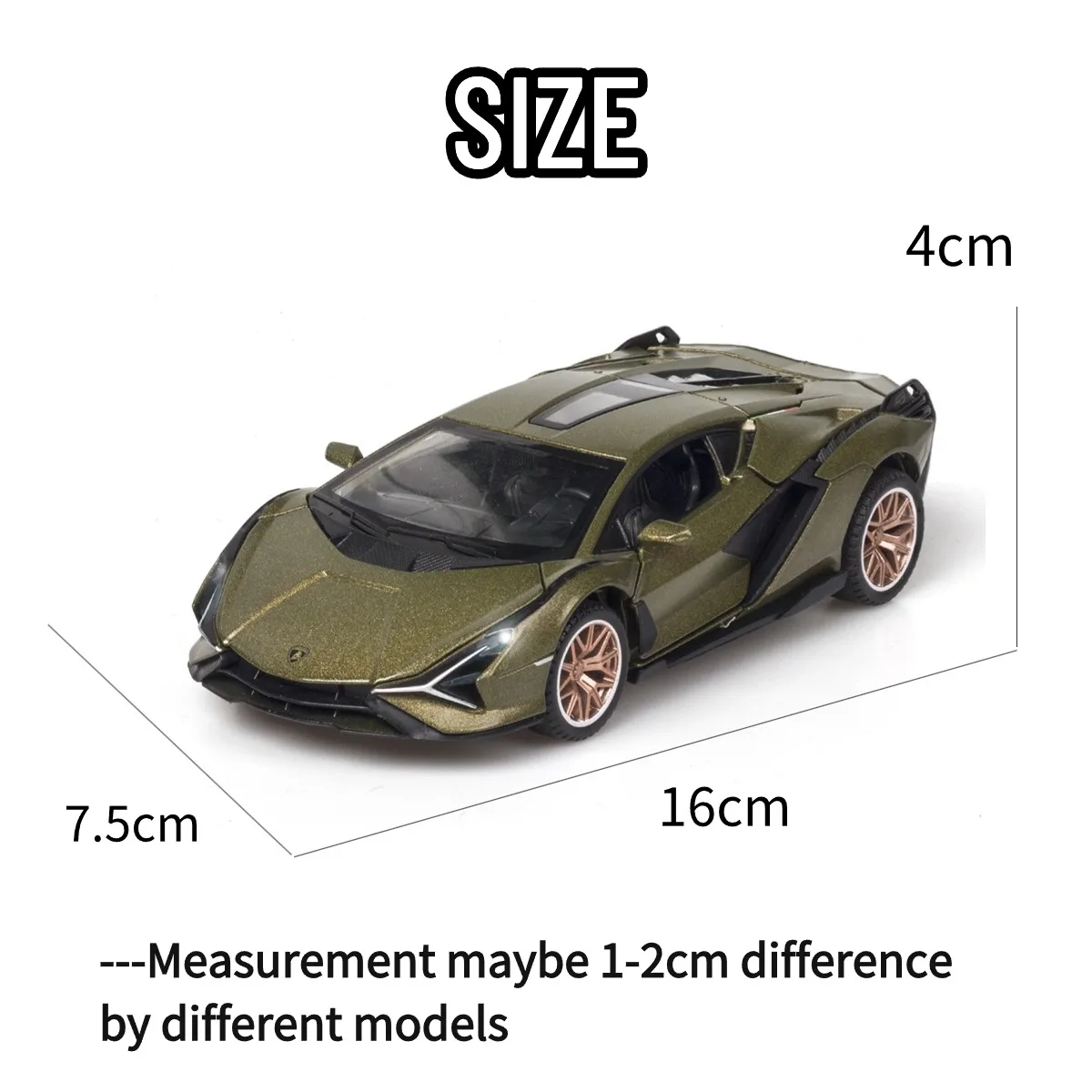 Scale 1:32 Lamborghini Sian FKP37 Pullback Car Toy with Lights Engine Sound, Metal Diecast Car Model Gift Kid Boy Toy