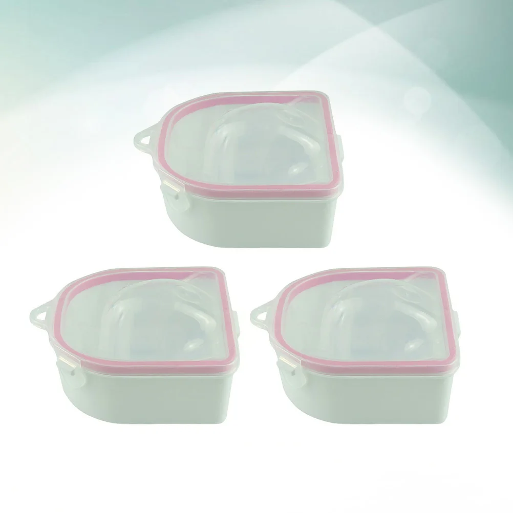 3 pezzi Nail Art Soak Ciotola Vassoio per la cura del manicure Rimozione dello smalto Ammorbidire le cuticole Punte acriliche Rimozione Uso del salone di casa Ciotola per la cura delle unghie