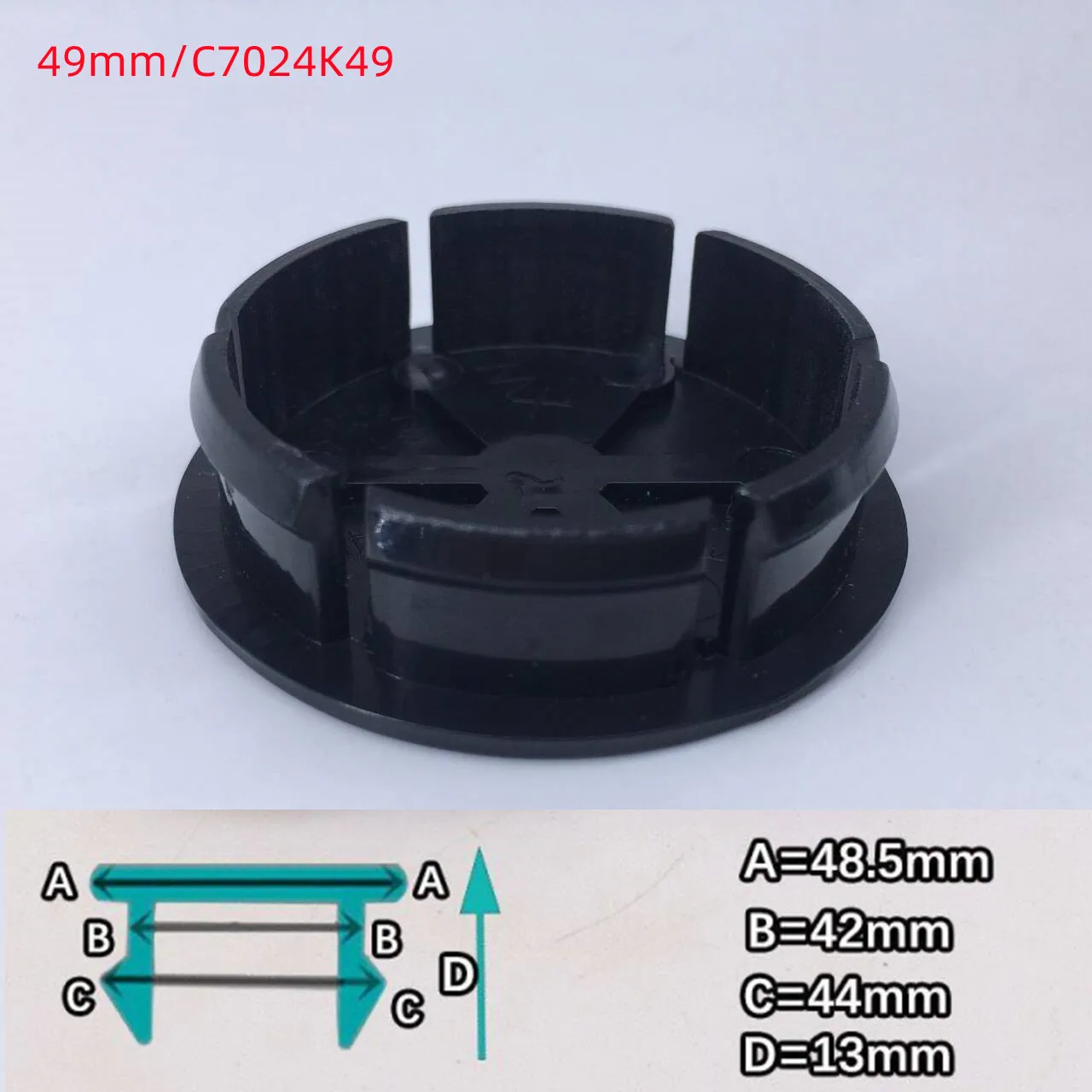 Universelle Auto-Radnabenkappen 4 Stück 49-68mm Schwarz Silber Radabdeckungen Ersatzteile – Detail 1