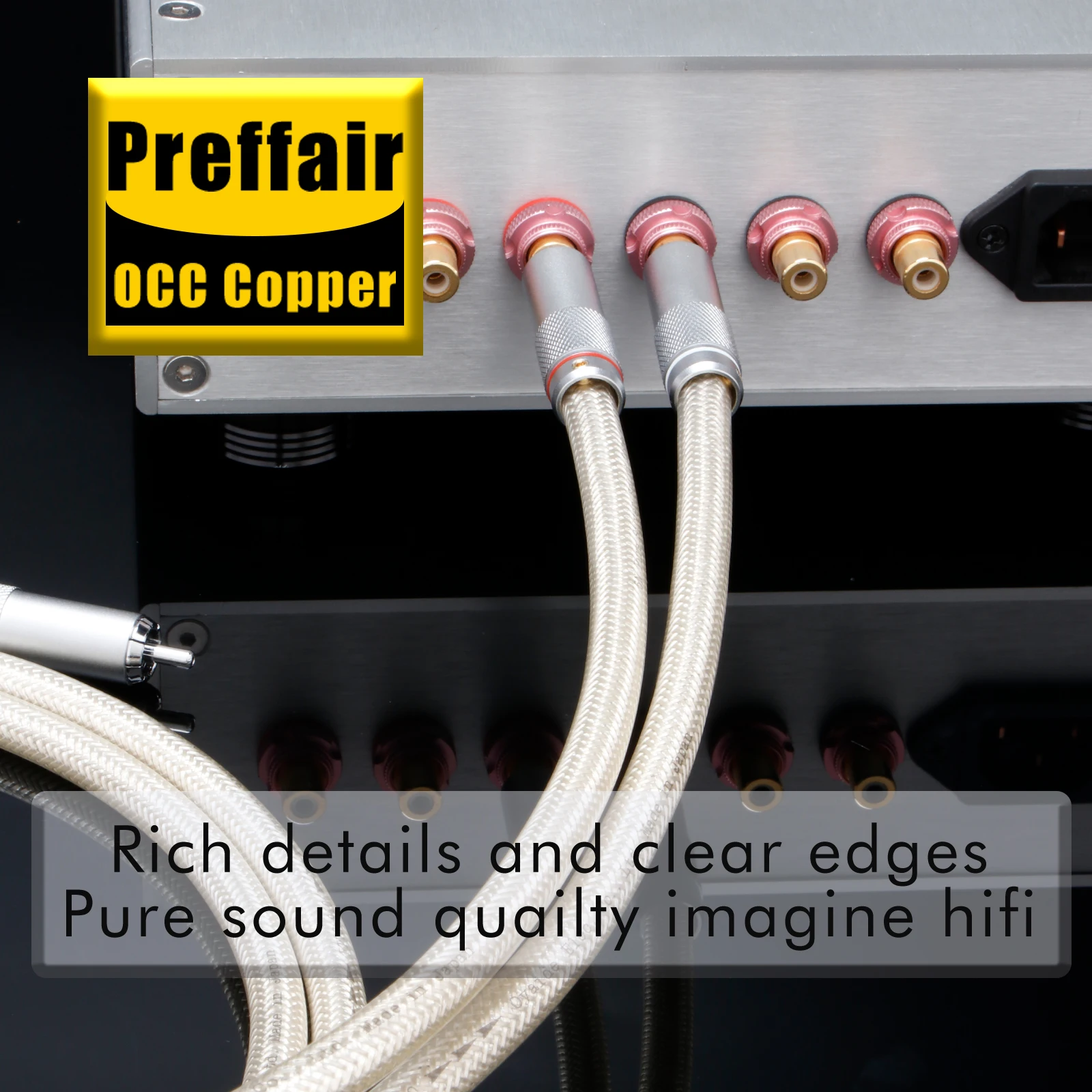 Pair OCC silver plated Flagship RCA Signal Line With Rhodim Plated RCA Male Plug Rca audio Line