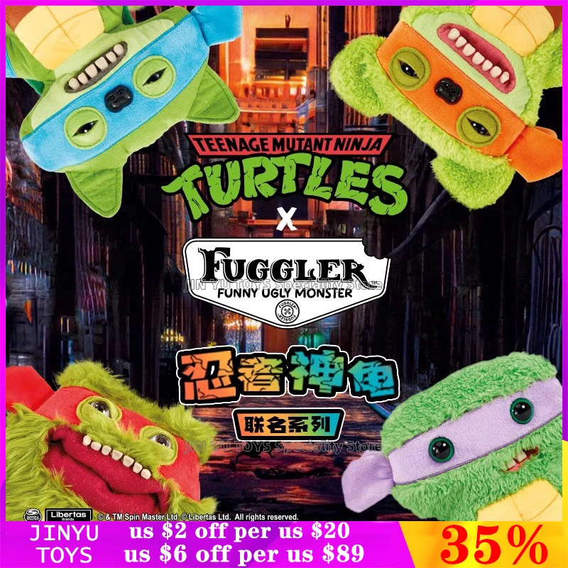 Fuggler Teenage Mutant Ninja Turtles Series Plush Doll Cartoon Funny Ugly Tooth Monster Movie Co-branded Plush Toy Birthday Gift