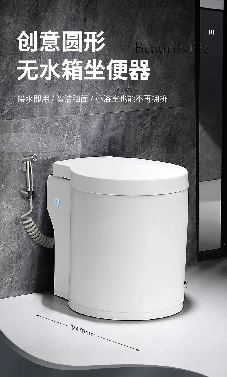 N46 SS Mini Household Tankless Toilet Small Apartment Seat Toilet Small Small Size 47cm Siphon Type