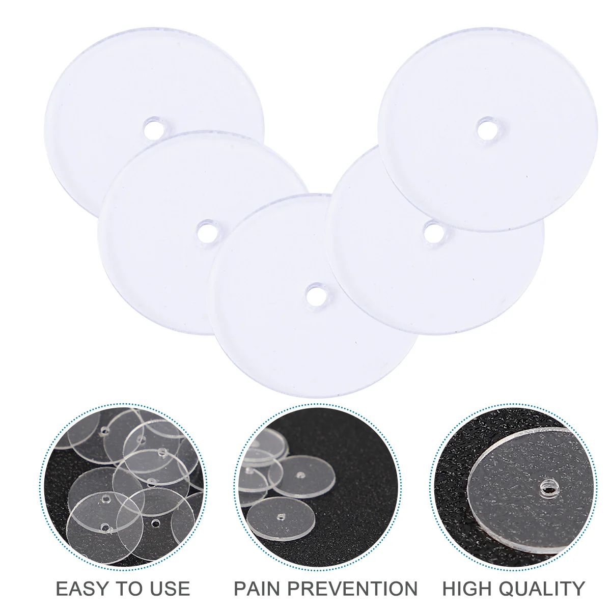 80 Pcs Clear Disc Earring Pain Pads for Earrings Replacement Backs Miss Discs Support