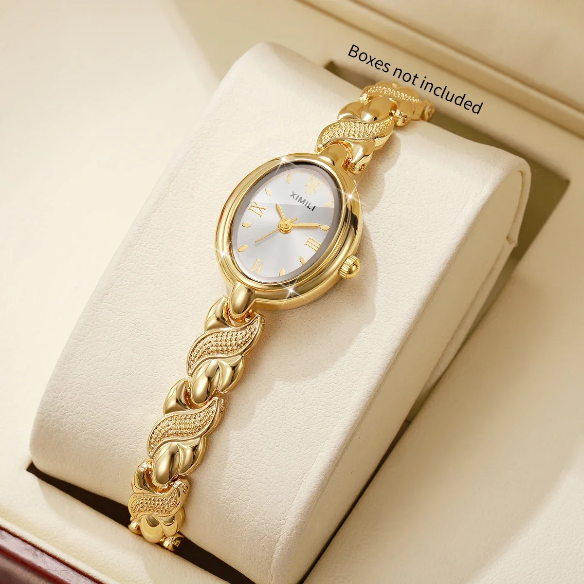 Fashion Oval Roma Dial Women Quartz Watch Elegant Bracelet Strap Ladies Dress Wristwatches Clock Relogio Feminino（Without Box）