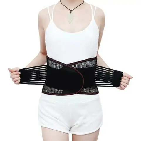 남녀공용 등받이, 미끄럼 방지 메쉬 조절 가능 허리 지지대 벨트, 허리 통증 완화