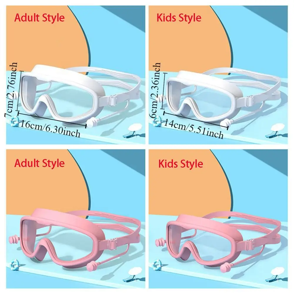 Lunettes de natation à grande monture, étanches, Anti-buée, pour entraînement à la natation, vue large réglable, pour course aquatique, piscine