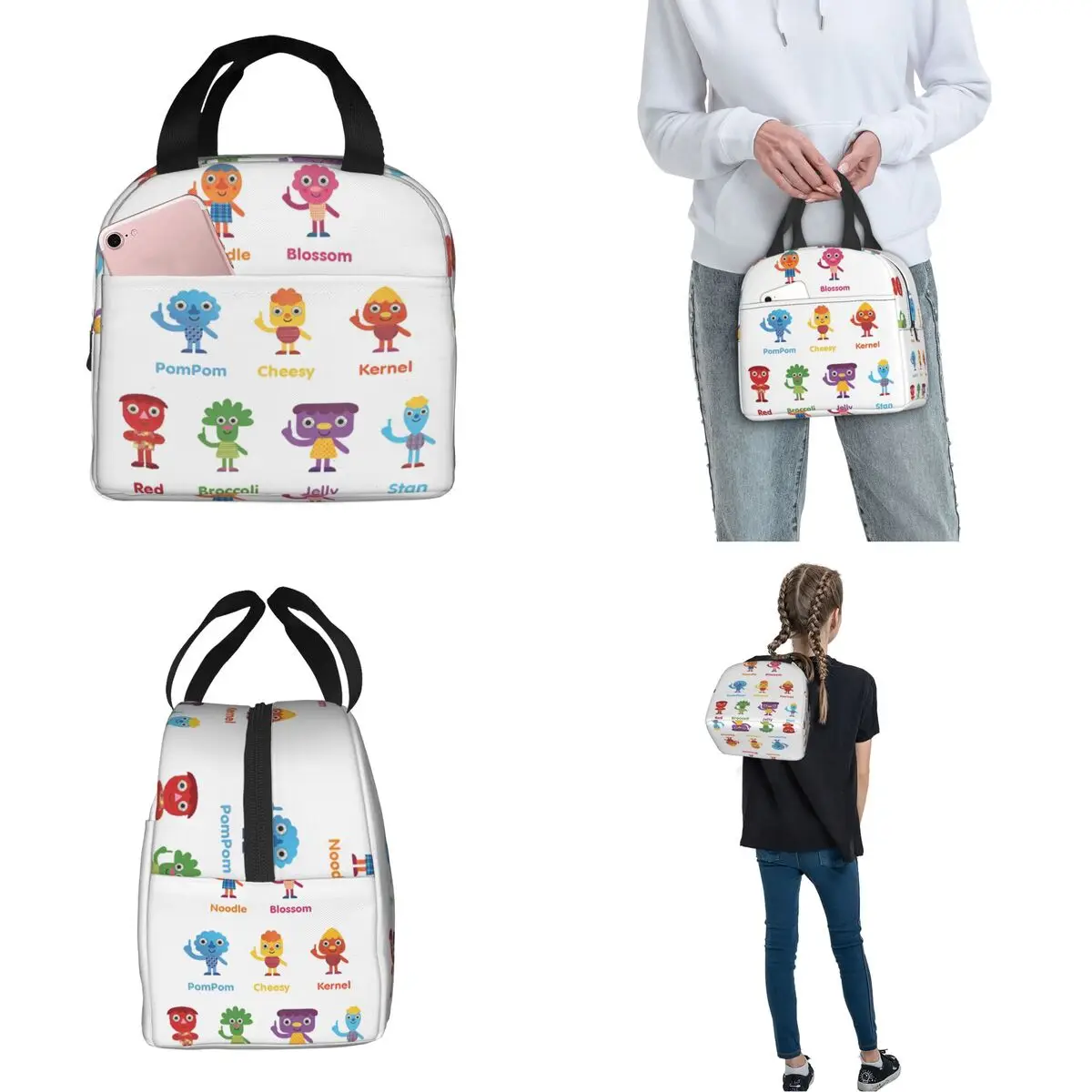 Insulated Lunch Bag Noodle & Pals Micro Super Simple Merch Storage Food Box Causal Cooler Thermal Lunch Box For Work