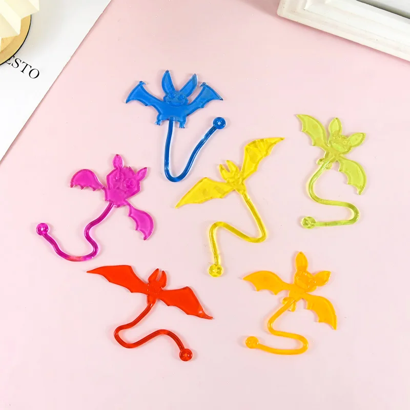 

10Pcs Funny Sticky Hands Toy Skull Pumpkin Bat Stretchy Toys Birthday Party Favor Halloween Carnival Party Gift Pinata Filler