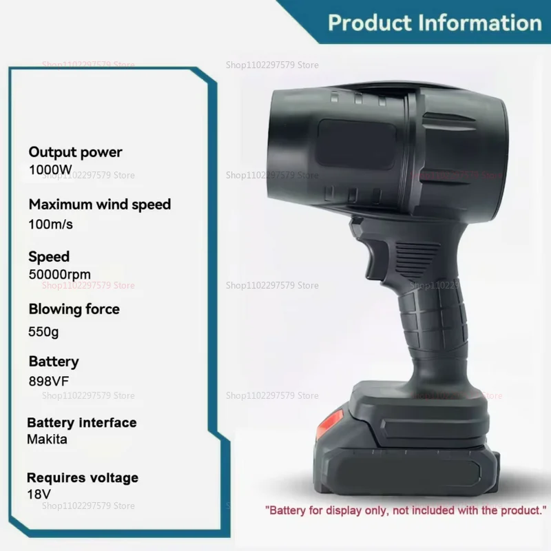 منفاخ هواء كهربائي لاسلكي، مروحة تربو محمولة باليد، منظف رمل الثلج، أداة محمولة قوية لورشة عمل ساحة المرآب في الهواء الطلق