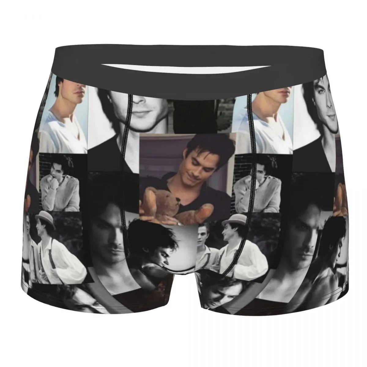 Damon The Vampire Diaries TV Show Men's Boxer Briefs, Highly Breathable Underwear,Top Quality 3D Print Shorts Birthday Gifts