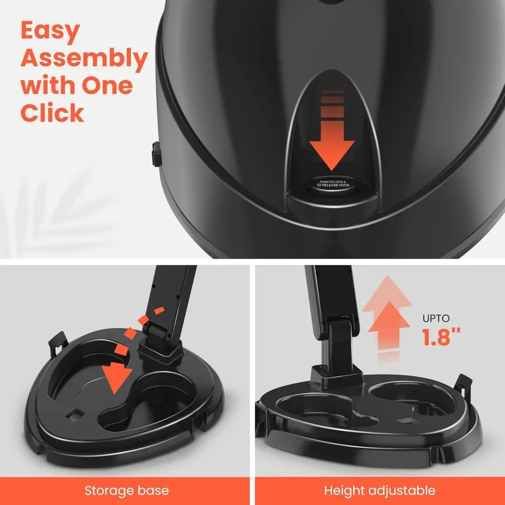 Pengering rambut bertudung ionik, pengering rambut Bonnet 1875W, 3 pengaturan pemanas, untuk rumah dan Salon, pengering rambut portabel dengan tudung