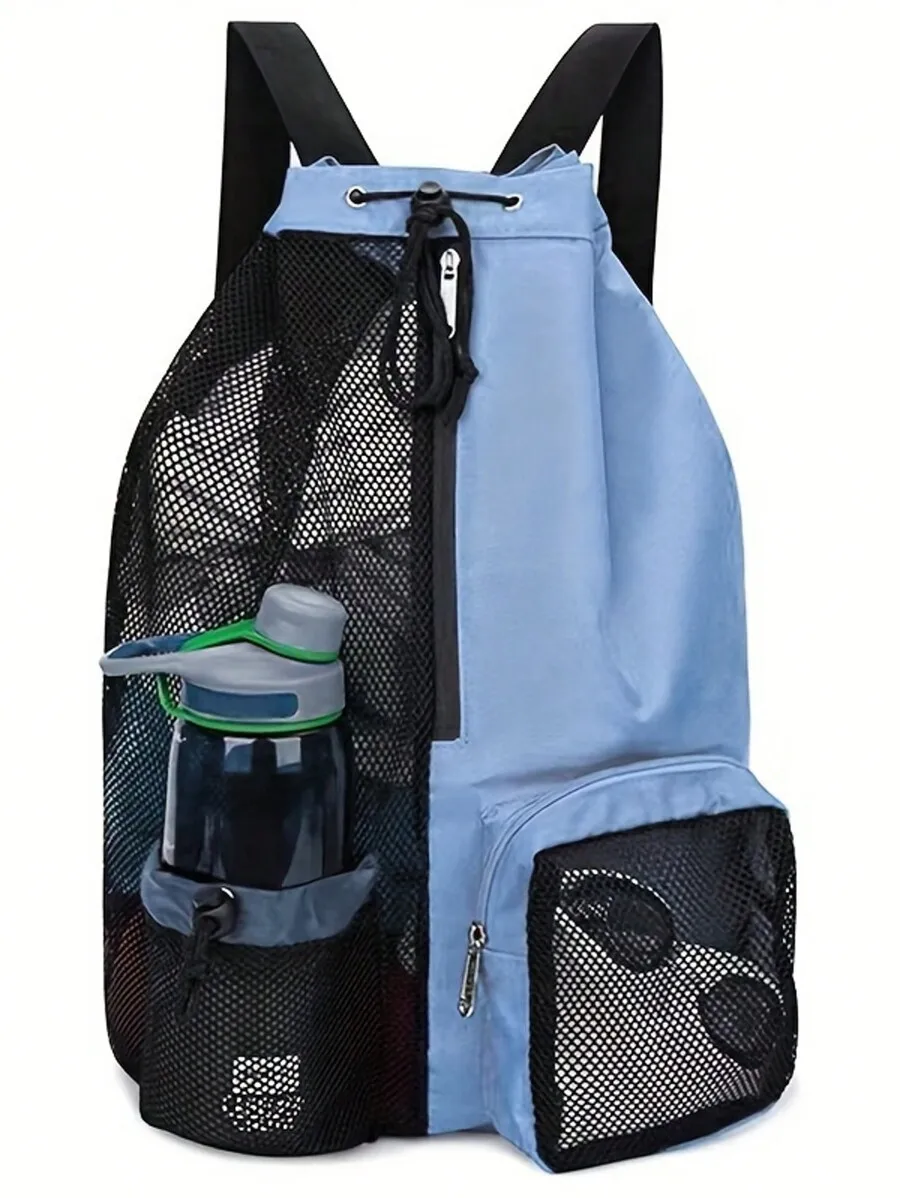 

Mesh Drawstring Backpack For Beach Swimming Fitness Sports
