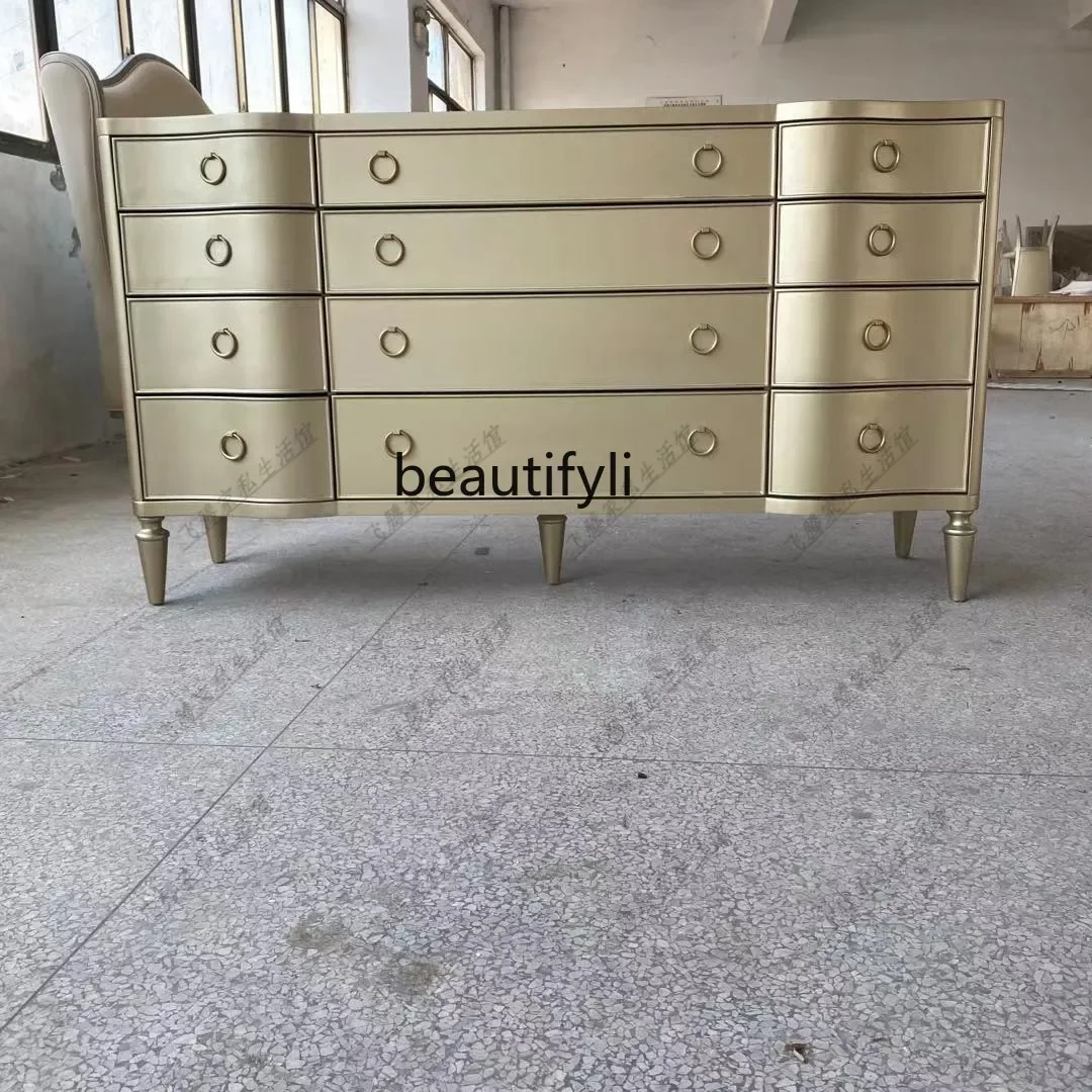 

Modern light luxury solid wood bedroom storage chest small apartment living room entrance dining side cabinet9344