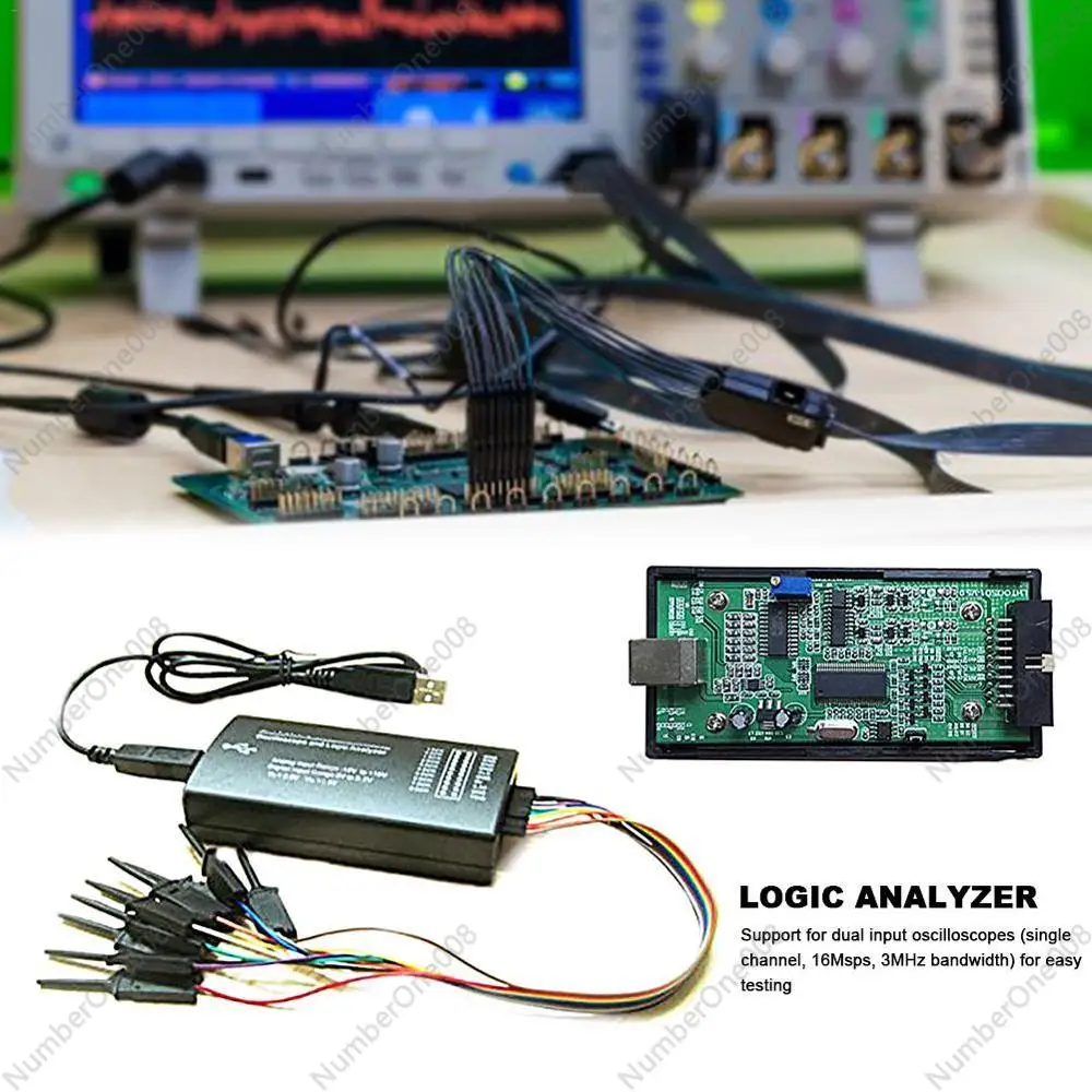 Virtual Oscilloscope Logic Analyzer LHT00SU1 Multi-function Signal Generator I2C SPI CAN Uart with Clamp Line and USB Connector