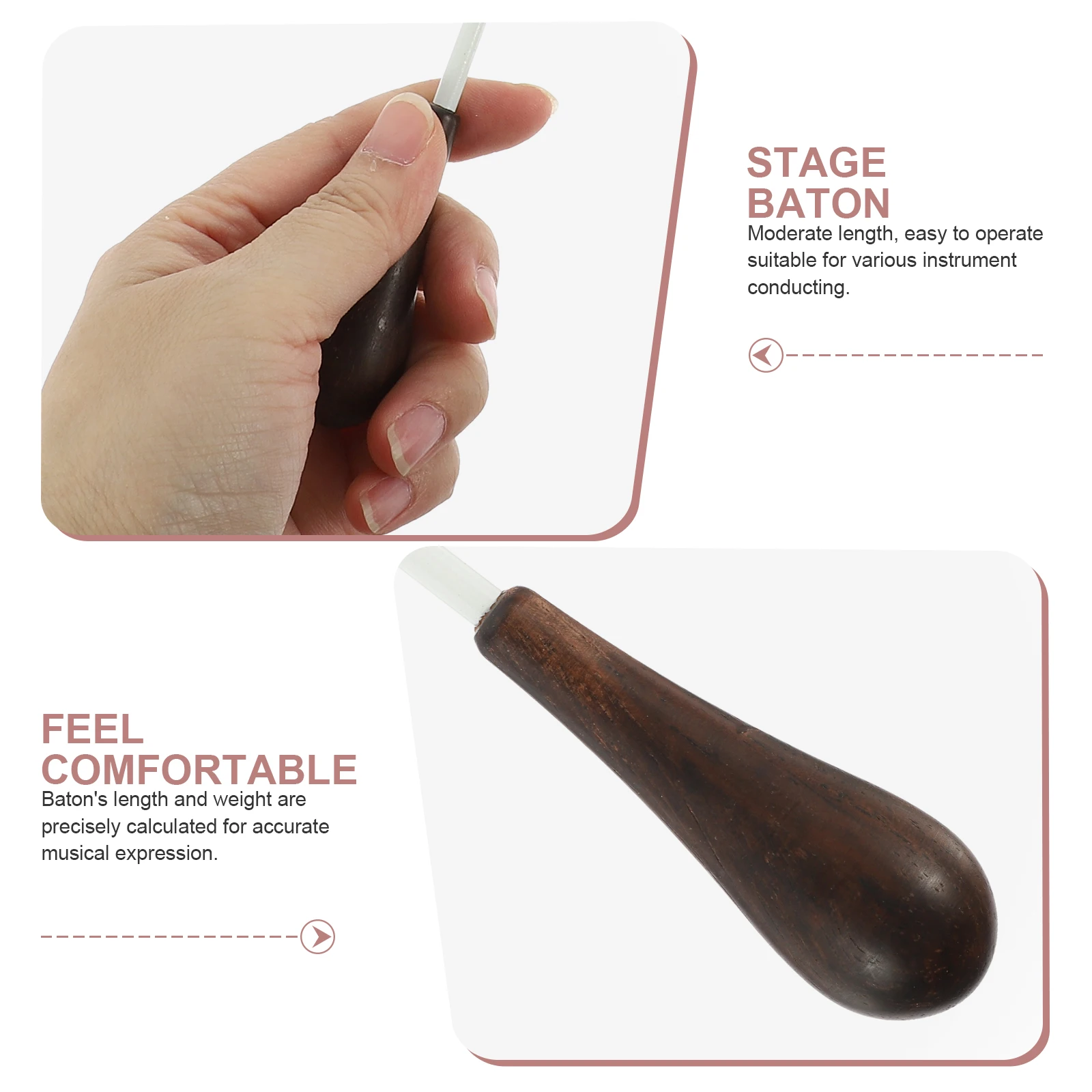 

Professional Conducting Wooden Handle Metal Orchestra Concert Music Director Stick Durable Precision Control Musical