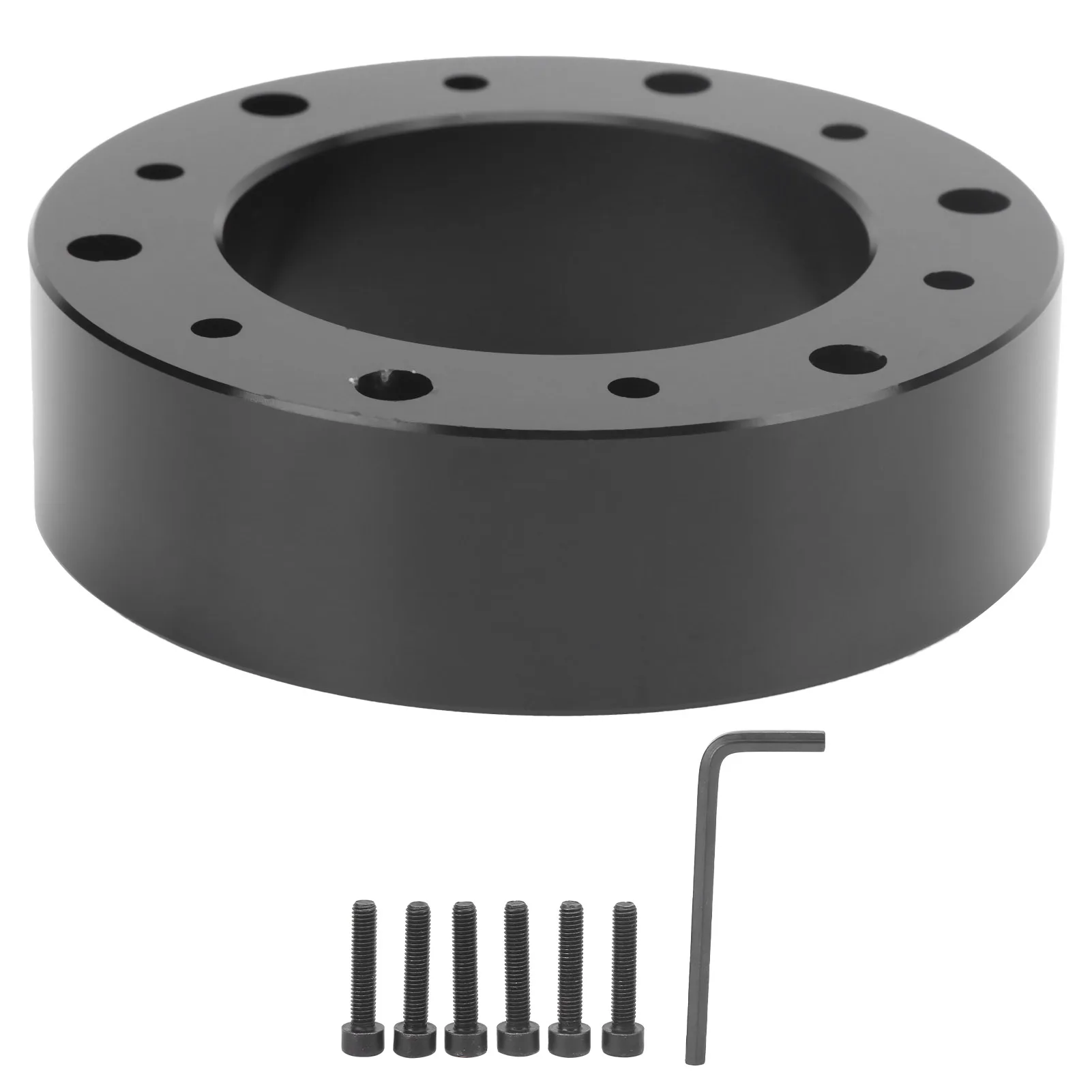 Steering Wheel Hub Adapter 1in Steering Wheel Spacer 6‑Hole Hub Aluminum Alloy Heighten Increased Pad Adapter