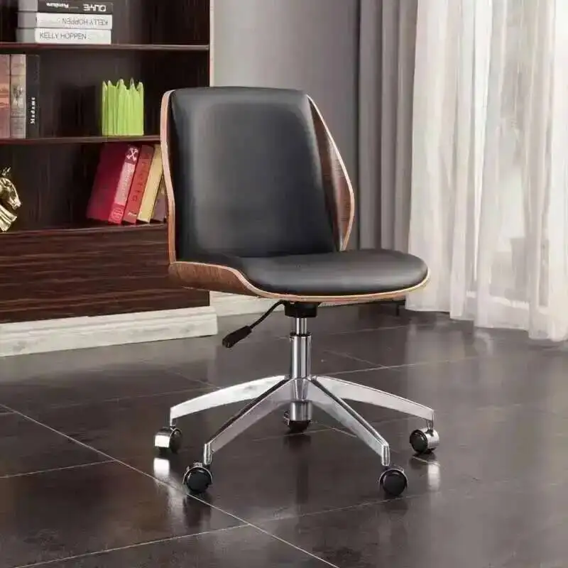 Swivel Computer Chair Designer Office Furniture Wood Backrest Office Chairs Boss Leather Lift Office Chair Leisure Gamer Chair Z