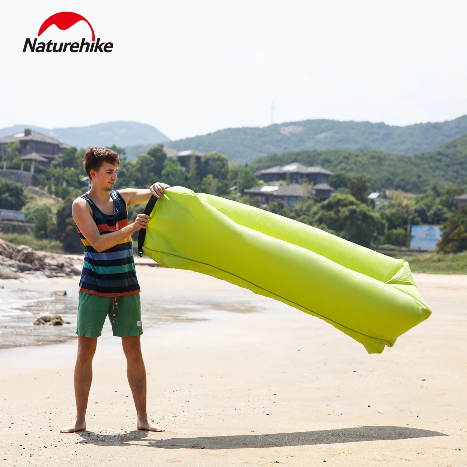 Naturehike Inflatable Sofa with Pillow Upgraded Double Layer Air Cushion Portable Foldable Beach Camping Anti Overturning Sturdy