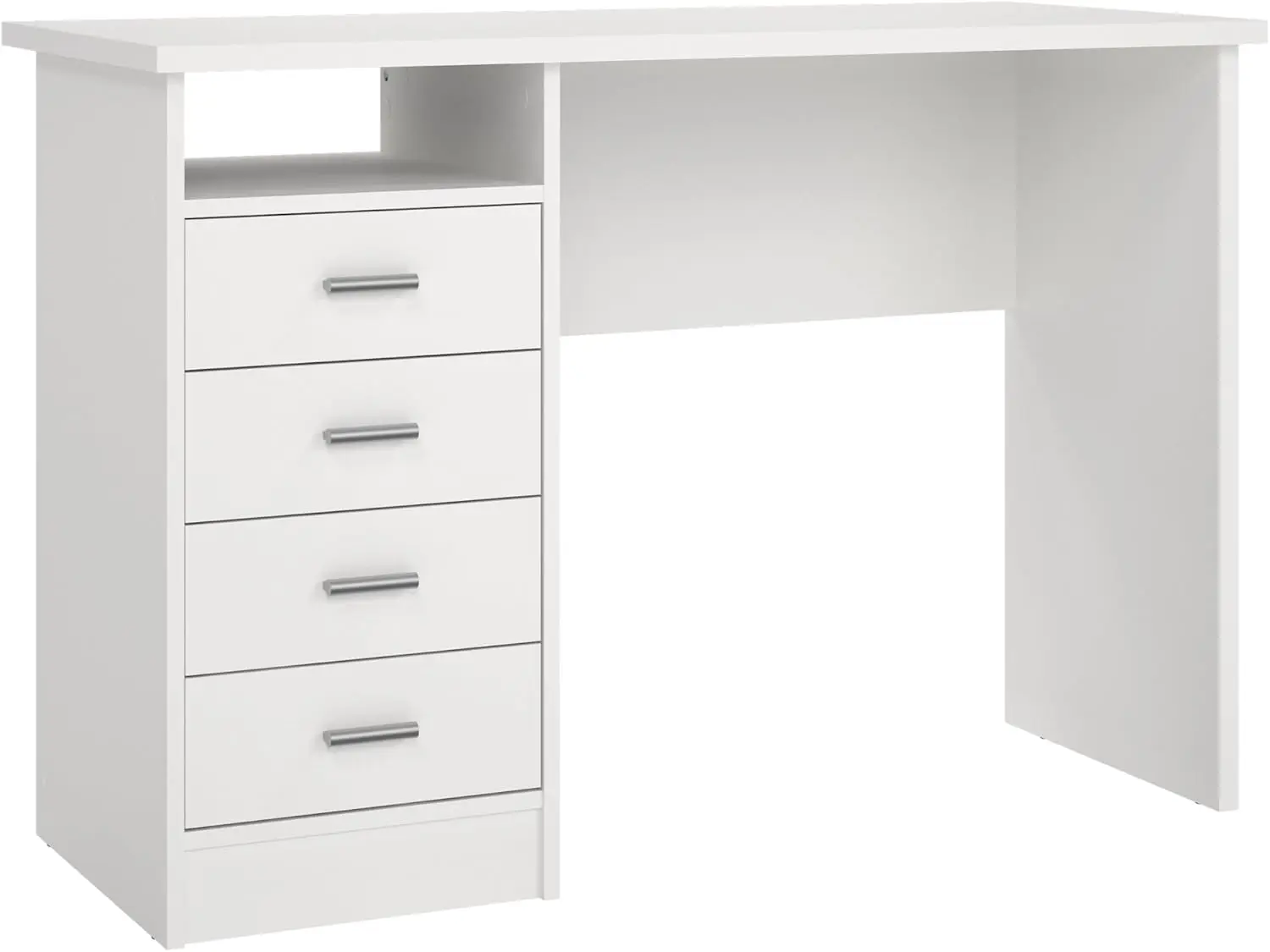 

4-Drawer Desk, Modern White Office Writing Desk With Storage, Compact And Functional Desk For Home Or Office