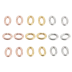 100pcs 4 5 6mm Stainless Steel Strong Oval Jump Rings &Split Rings Connectors for DIY Jewelry Making Bracelets Necklace Finding