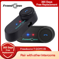 Freedconn TCom VB Motorcycle Intercom Wireless Helmet Bluetooth Headset Music Share FM Pair with other Intercom Waterproof BT5.1