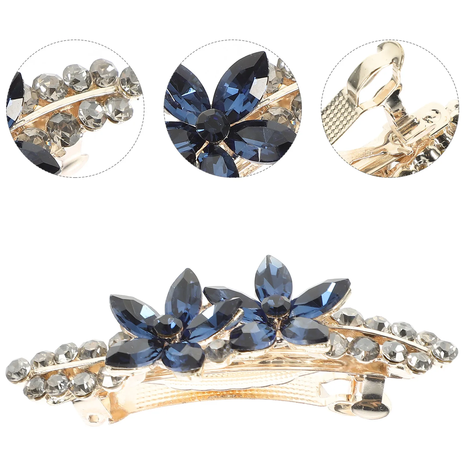 

Crystal Flower Hair Clip Vintage Rhinestone Accessories Girls Blue Small Durable Comfortable Wedding Banquet