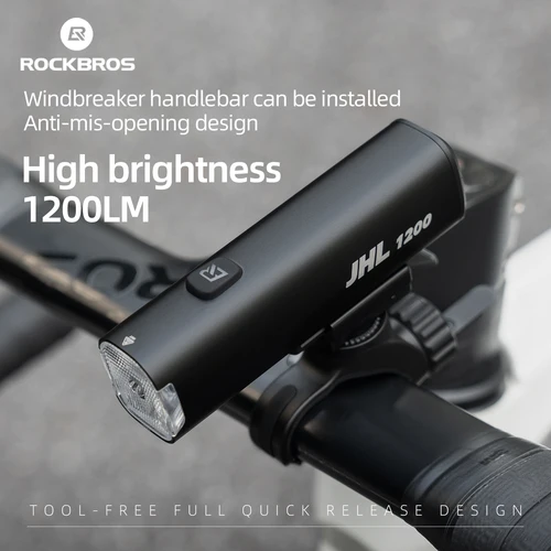 Luz de bicicleta ROCKBROS 1200LM 5000mAh tipo C faro recargable diseño antideslumbrante linterna IPX6 luz de bicicleta de liberación rápida
