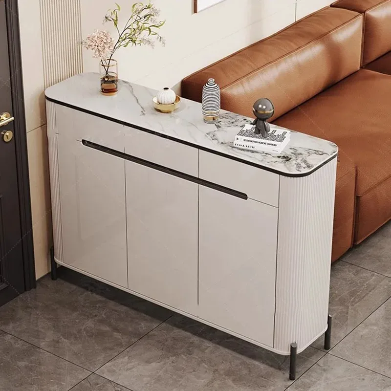 

Accent Adjustable Shoe Rack European Dust Proof White Cabinet Narrow Vertical Shoe Rack Hallway Luxury Muebles Home Decoration