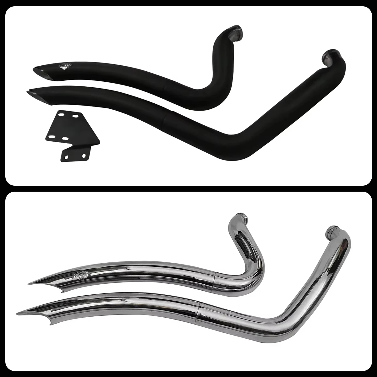 

Motorcycle Exhaust System Black/Chrome Mufflers for Harley Davidson Softail Fat Boy Breakout Street Bob 2018-2023