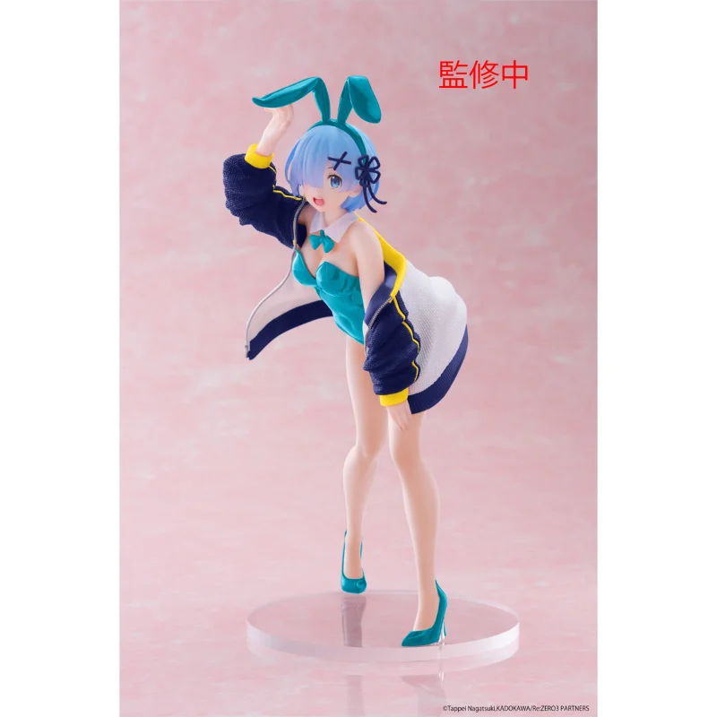 Figurines d'anime coreful originales Re:Zero commencer la vie dans un autre monde Rem manteau lapin fille figurine d'action modèle d'ornements de bureau