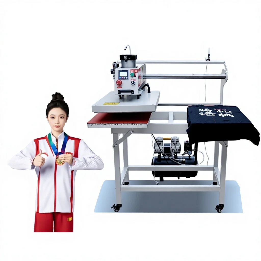 Double Dual Station Auto-Open Pneumatic Hydraulic Heat Press Machine 16x24 Slide 38x38 Semi-Automatic for T-Shirts Printing