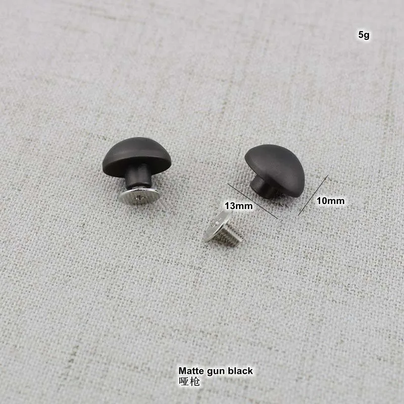 4-50-100pcs Matte gun black 13mm Round head metal silver stud DIY bag bottom rivets in screws,bags handbags purse feet studs
