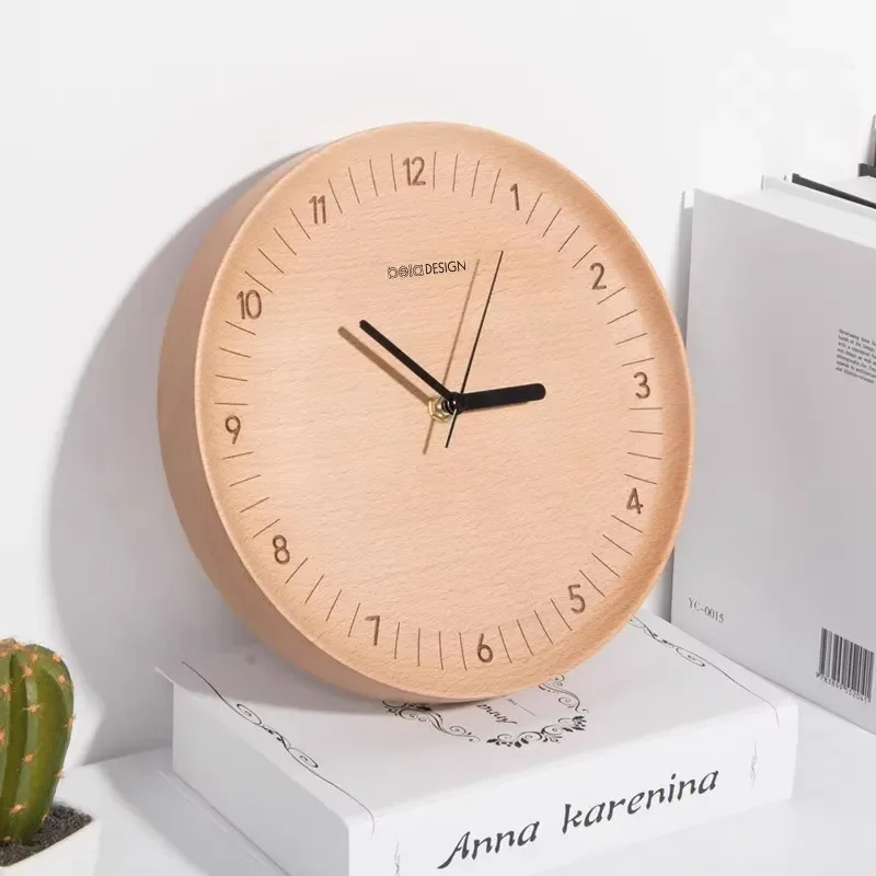 

Minimalist Simple Wall Watch Wooden Aesthetic Round Bedrooms Clock Wall Living Room Art Mural Orologio Da Parete Home Design