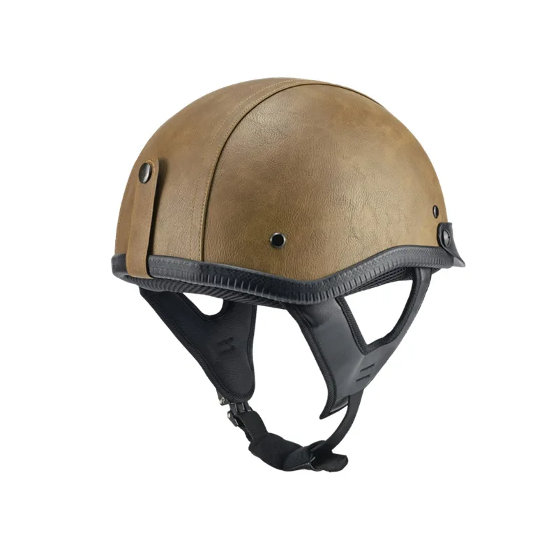 Retro Halbhelm für Motorrad Schnell verschluss Schnalle verstellbarer Riemen bequeme atmungsaktive Vintage Helme für Männer Frauen