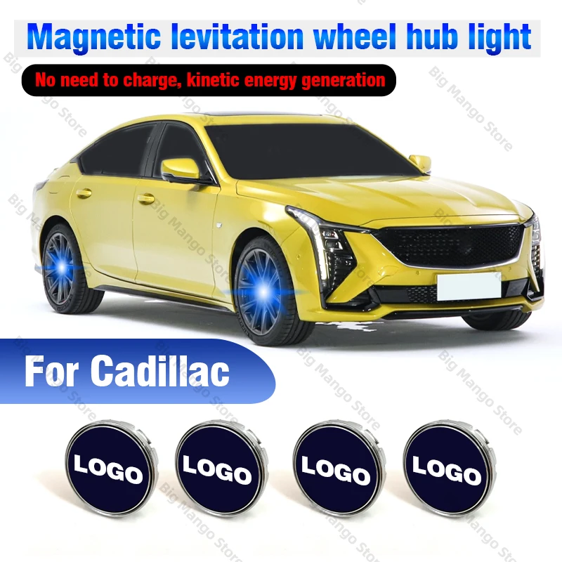 Hub Light Car Wheel Caps Light Center Cover Lighting Cap Floating Illumination LED auto For Cadillac