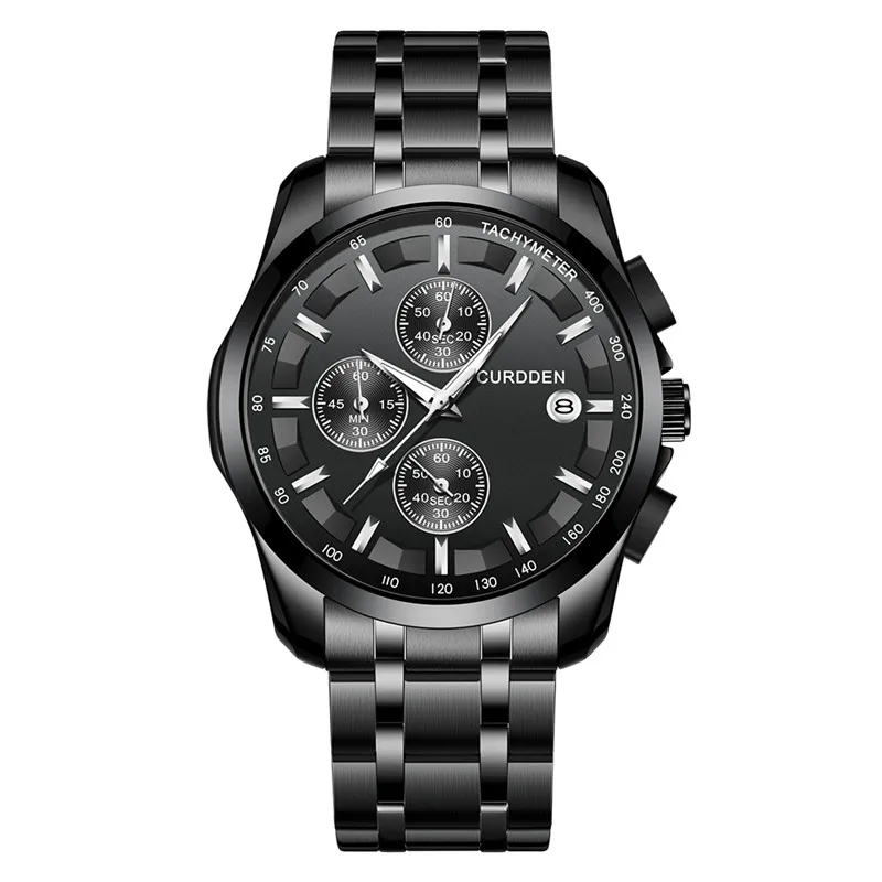 

Натуральные часы CURDDEN для мужчин, модные повседневные часы из сплава, деловые кварцевые винтажные часы для свиданий, черные Montres de Marque de Luxe