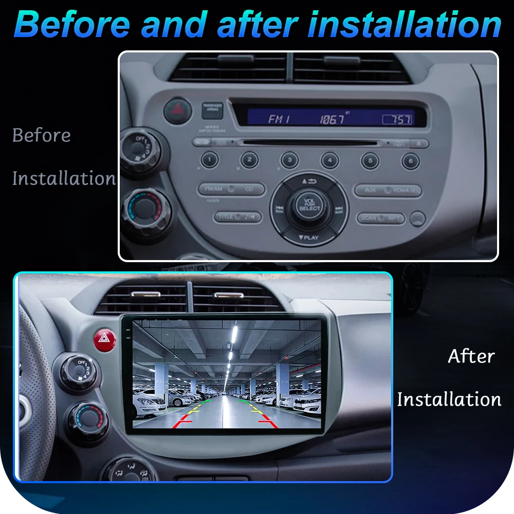 Android For Honda Fit Jazz Left 2007 - 2013 2din Carplay Multimidia Video Player Navigation GPS Head Unit QLED Screen Bluetooth