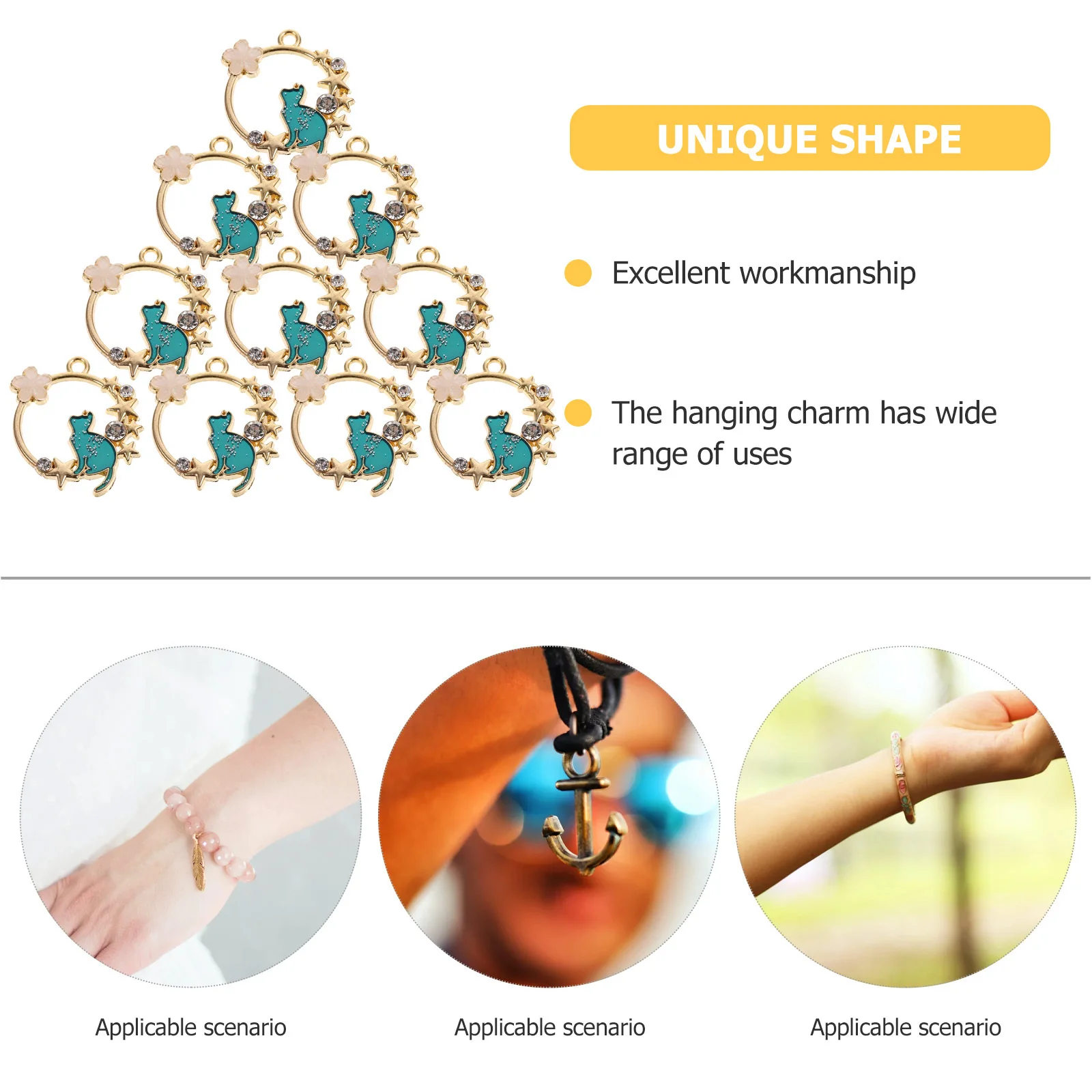 

10Pcs Flower Crown Cat Pendant Creative DIY Jewelry Charms Exquisite Alloy Pendants for Necklace Bracelet Earring Craft Projects