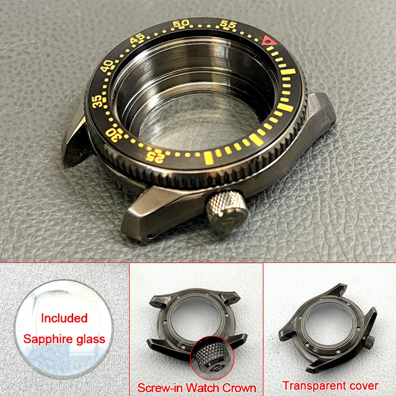 42mm SPB185 SPB187 Replace Watch Case Fit NH35 NH36 7S Movement Transparent Case 20ATM Waterproof Men Diving Watch Cases Custom