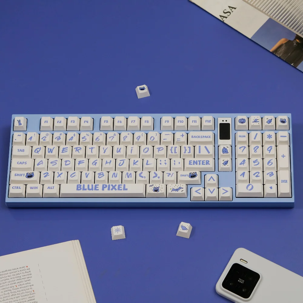 151Keys Simple Plain White Keycaps Cherry Profile PBT Keycap Graffiti White Dye Sub For Mechanical Keyboard 2.25U 2.75U Double B