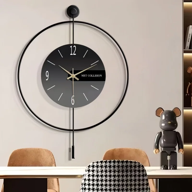 Living Room Fashionable Clock  Creative Light Luxury Decoration Iron Art Simple Modern Art High-End Silent Wall Clock