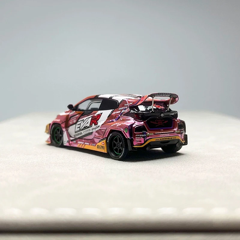 POPRACE Schaal 1:64 GR Yaris EVA PR640220 Legering Simulatie Auto Model Collectie Display Ornament Speelgoed Gift
