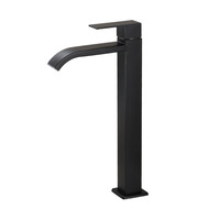 Black Gunmetal Grey Bathroom Faucet Tall Basin Faucets Bathroom Crane Single Cold Water Sink Tap Countertop Sink Faucet Crane