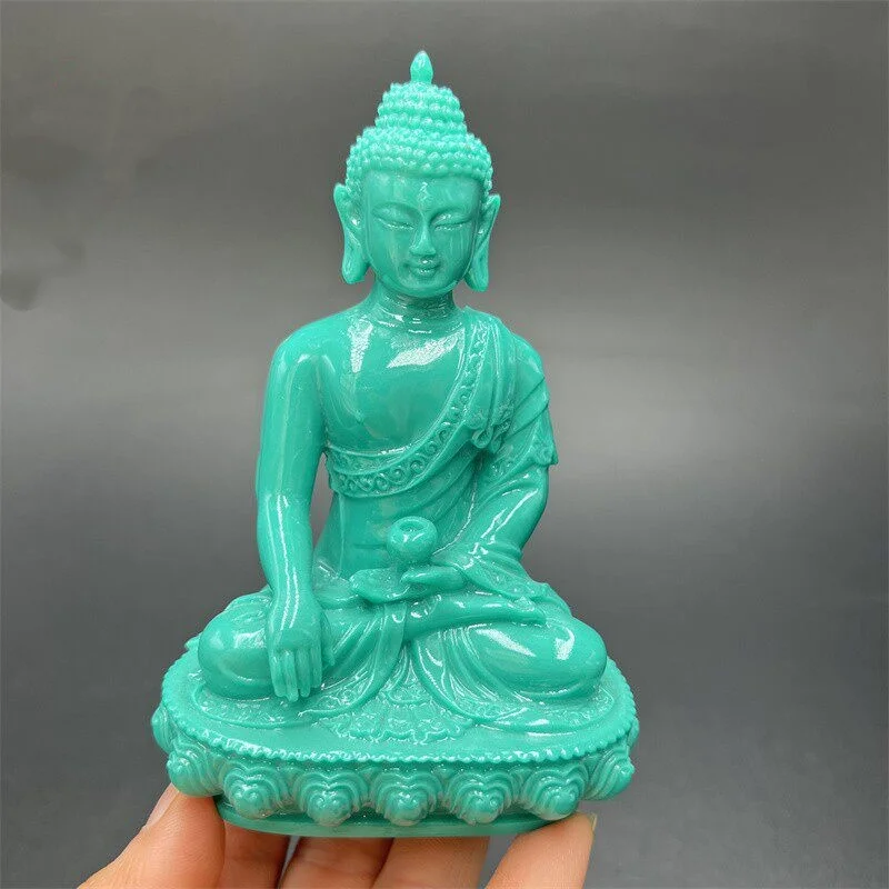 Antique Resin Tibetan Buddhist Medicine Buddha Statue Small Ornament Home Buddha Hall Desktop Decoration Craft